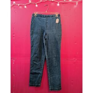 Croft & Barrow Faded Blue Stretch Pull On Large Pocket Straight Leg Jeans S